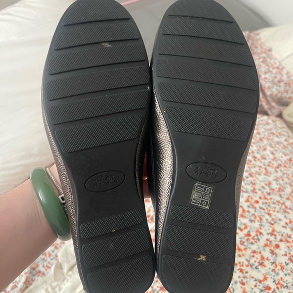 Coach olive loafers in metallic silver - Picture 3 of 5